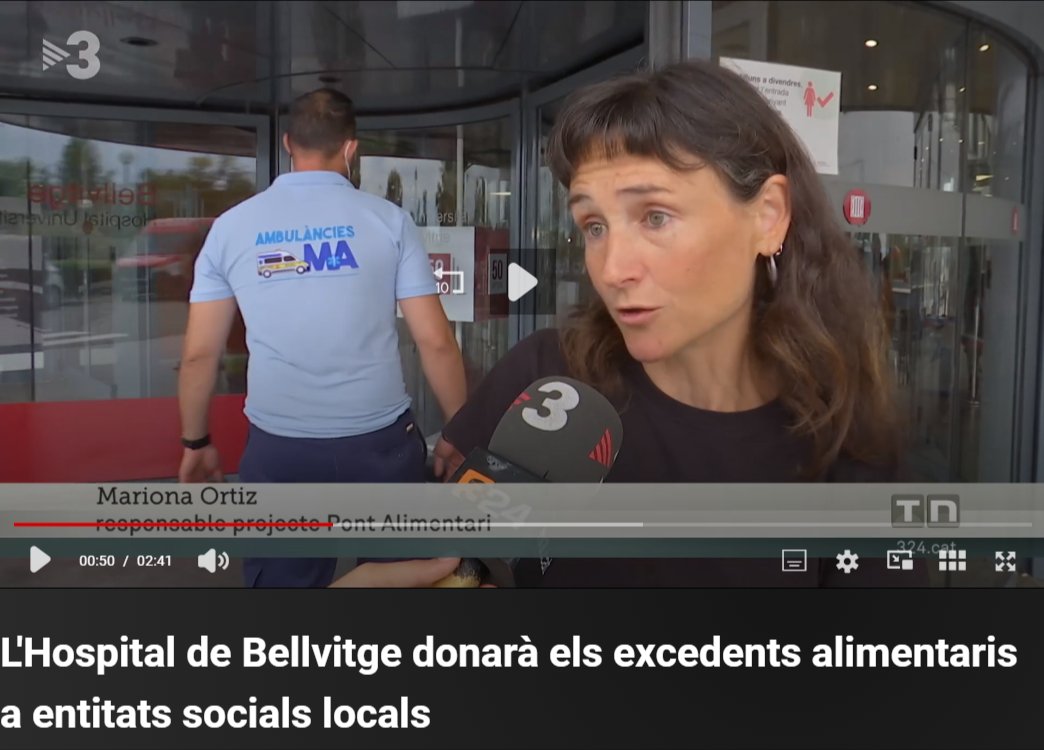 bancderecursos's tweet photo. @tv3cat es va fer ressò ahir del conveni entre @hbellvitge i @pontalimentari per aprofitar els excedents de menjar que es generen a l'hospital i derivar-los a entitats socials com @FundacionAurea. 📺📺Mira la notícia! https://t.co/4lemclCyGB
@rezerocat #aprofitamentalimentari https://t.co/Pt2nEefPi4