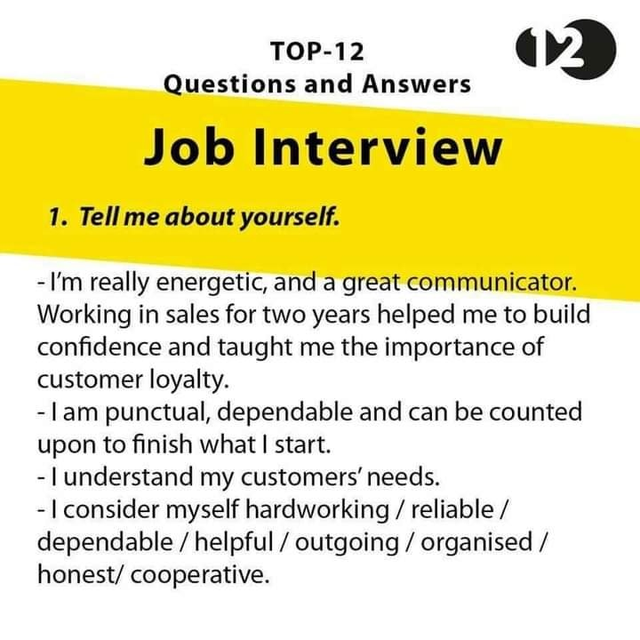 DeeJobplug's tweet photo. The most important job interview questions with their best possible answers. https://t.co/KZ6gTl0L9u #Jobseekersa https://t.co/PuLWOwUB3e