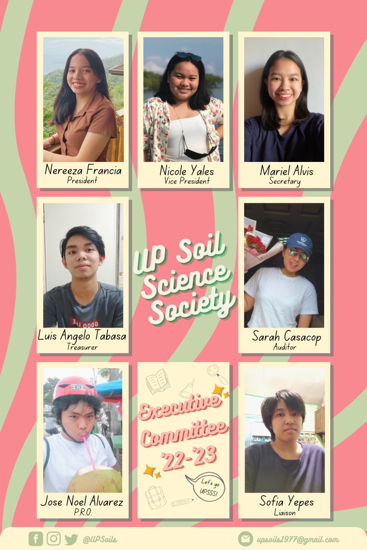 UPSoils's tweet photo. Congratulations to UP Soil Science Society's Executive Committee AY '22-'23 🥳🎉
Let us continue to promote leadership, honor, and academic excellence 💚🤎

Patuloy ang ating pagtindig at pagpanig sa katotohanan ✊🌷

#SoilForProgress 

Pub &amp; Caption by: Sofia https://t.co/v4LyVSf0wE