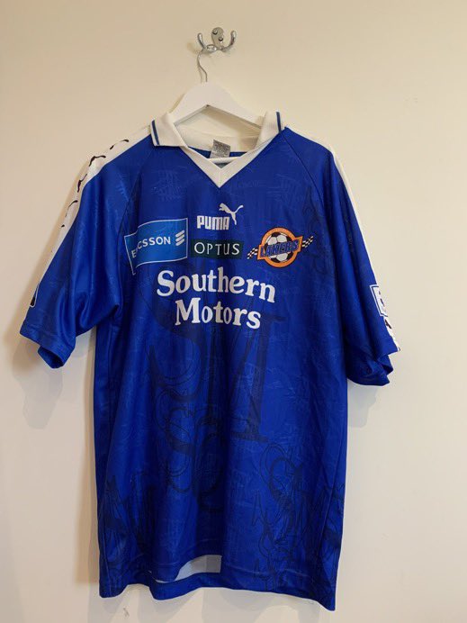 RareFAItems's tweet photo. New week, new rare FA items!

Here are some of @EsSmfc’s South Melbourne FC jerseys, predominantly from the NSL era.

The first displayed is their 95/96 NSL kit. The next is a 50th anniversary kit from 2009, followed by a 1997 green training kit, as well as a 94/95 NSL jersey. https://t.co/jVZKLDH8z5