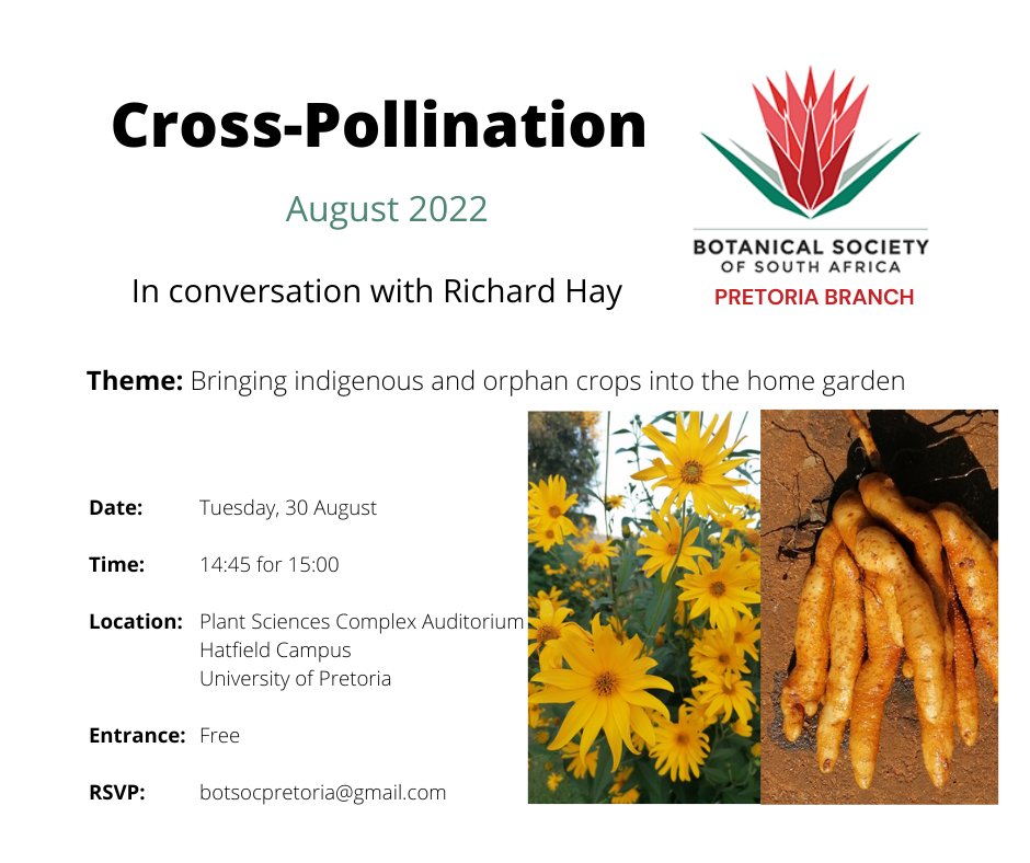 BotSoc Gauteng Branch (@botsocgauteng) on Twitter photo Our speaker for this month's Cross-Pollination is @HaysHarvest, on bringing indigenous and orphan crops into the home garden and some collaborative work establishing a 'giving garden' through the <a href="/UPPlantAndSoil/">UP Plant and Soil Sciences🌾</a> Manie van der Schijff Botanical Garden🌱 Our speaker for this month's Cross-Pollination is @HaysHarvest, on bringing indigenous and orphan crops into the home garden and some collaborative work establishing a 'giving garden' through the <a href="/UPPlantAndSoil/">UP Plant and Soil Sciences🌾</a> Manie van der Schijff Botanical Garden🌱