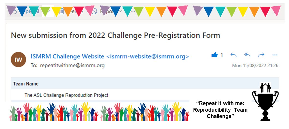 1/ The #ChallengeISMRM committee @Laura78314018 @sophieschau @MaryJCaligiuri is pleased to announce that the Team named '𝗧𝗵𝗲 𝗔𝗦𝗟 𝗖𝗵𝗮𝗹𝗹𝗲𝗻𝗴𝗲 𝗥𝗲𝗽𝗿𝗼𝗱𝘂𝗰𝘁𝗶𝗼𝗻 𝗣𝗿𝗼𝗷𝗲𝗰𝘁' is on-board! Thanks to @AslOsipi @TheNeuro_MNI for participating in the initiative!👇