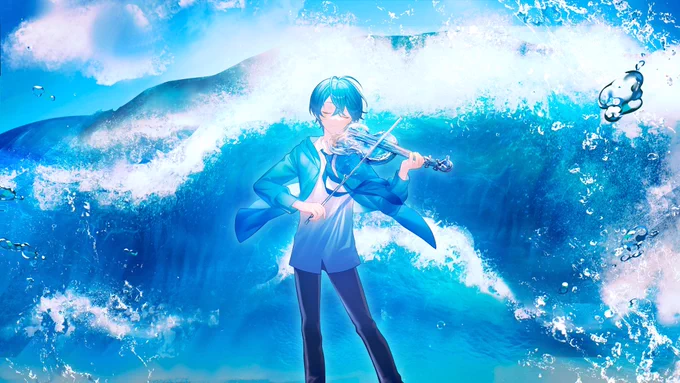 ころんさんの「Surges」Cover動画にて、イラストを描かせていただきました!清涼感満載の歌ってみたで夏の最後を締め括りましょう!【MV】 