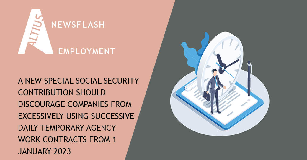 ALTIUS_lawyers's tweet image. The National Labour Council’s social partners proposed introducing a new responsibility mechanism to financially penalise companies that make excessive use of successive daily temporary agency (“#interim”) #workcontracts (SDC).

Want to know more?👇
bit.ly/3wkRu4P