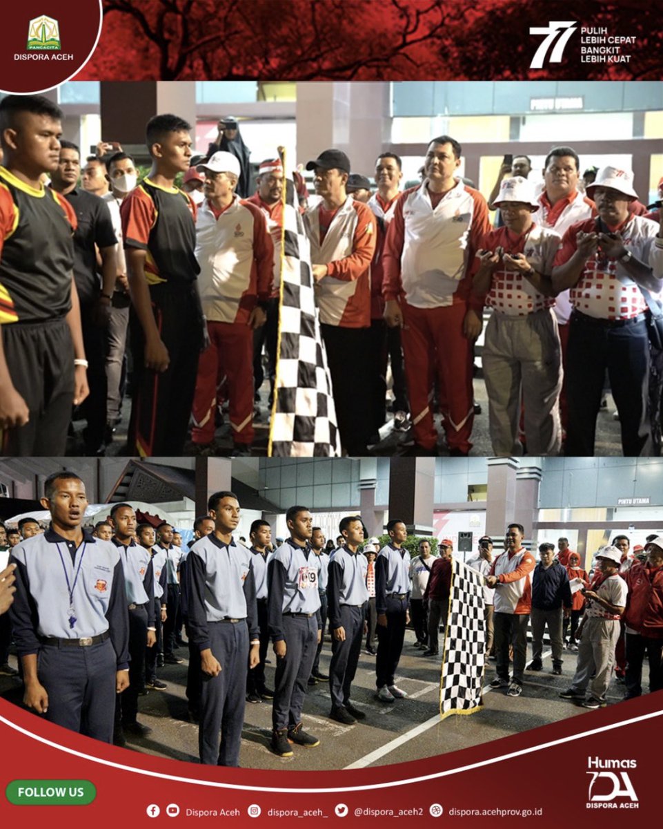 TBNuzullah's tweet photo. HUT RI 77 Tahun 2022
Gerak Jalan 45 KM
#AcehTeuga
#AcehJuara
#DisporaSiap https://t.co/Ps7qbflTZ8