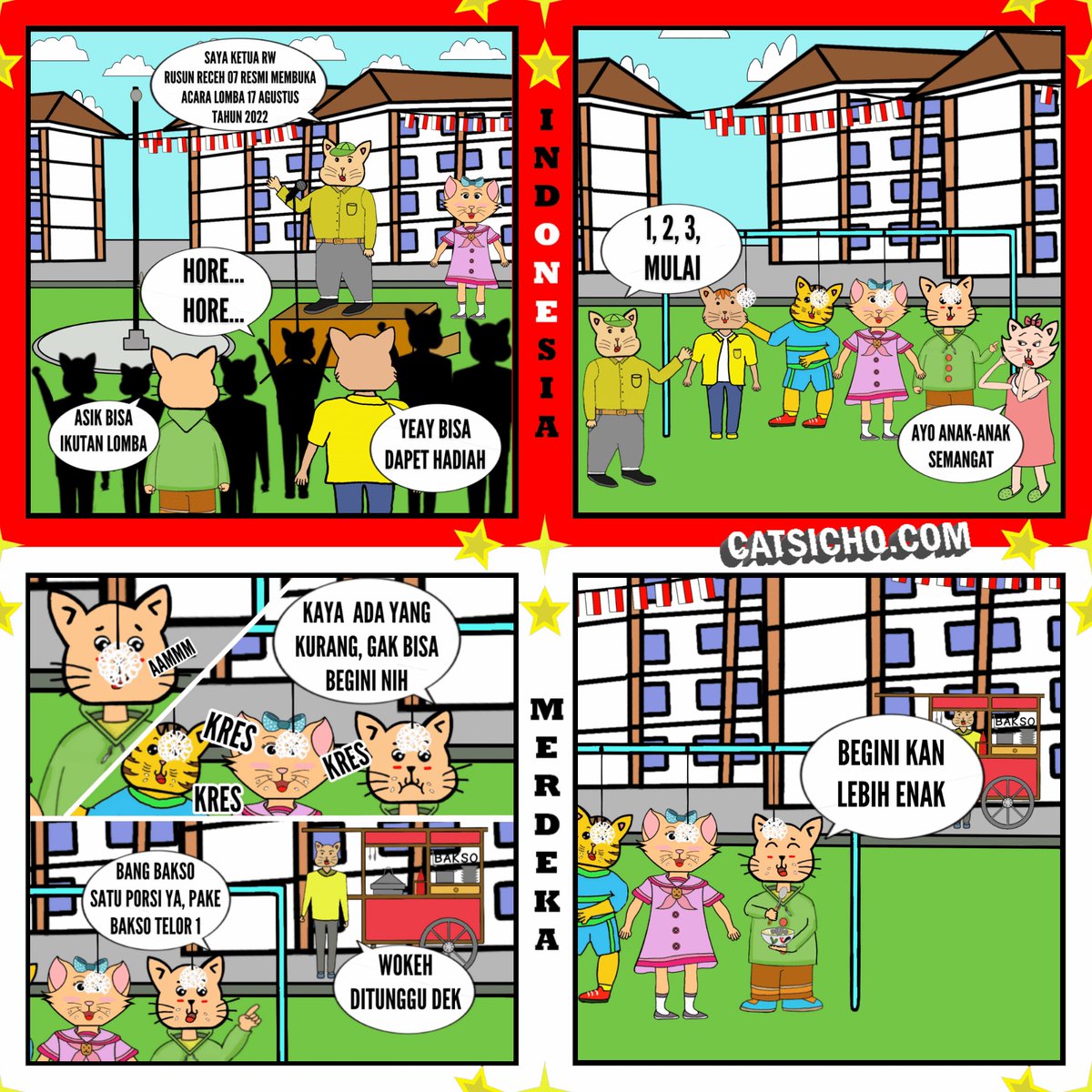 catsicho's tweet photo. Lomba makan krupuk

#komiklokal #komik #komikindonesia #komikinajah #komikstrip #comics #comicsstrip #gambar #gambarlucu #ngakak #cat #catsicho #komikin #komikindo #komikin_ajah #sicho https://t.co/PchPOLGXvz