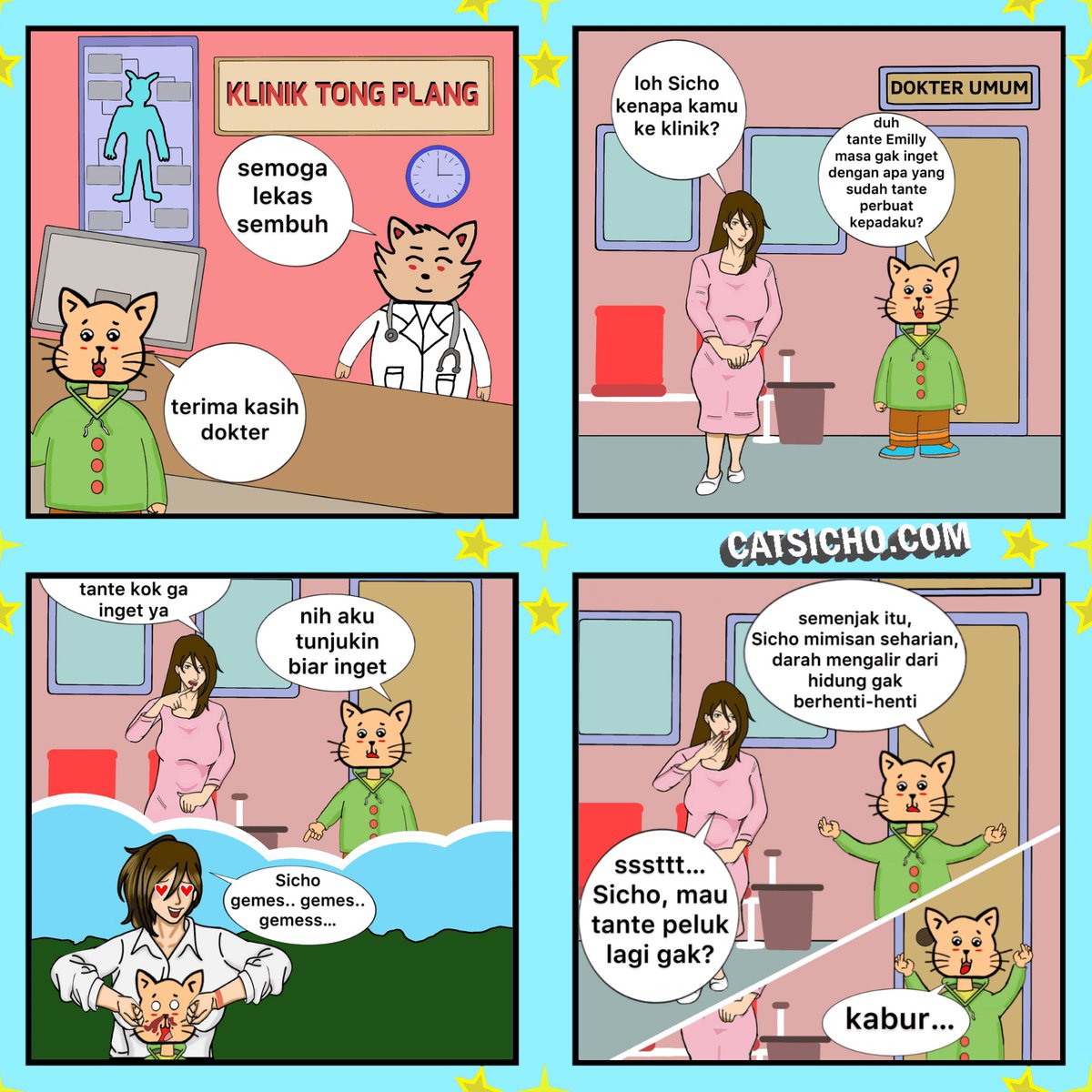 catsicho's tweet photo. Sicho ketemu tante Emi

#komiklokal #komik #komikindonesia #komikinajah #komikstrip #comics #comicsstrip #gambar #gambarlucu #ngakak #cat #catsicho #komikin #komikindo #komikin_ajah #sicho https://t.co/4xW3rv8MDn