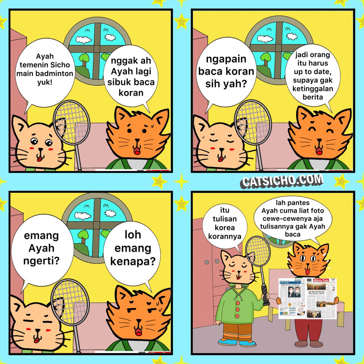 catsicho's tweet photo. Baca Koran

#komiklokal #komik #komikindonesia #komikinajah #komikstrip #comics #comicsstrip #gambar #gambarlucu #ngakak #cat #catsicho #komikin #komikindo #komikin_ajah #sicho https://t.co/7wYSeKIBaH