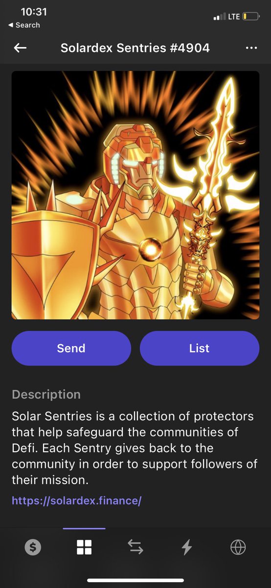 cripin4crypto's tweet photo. 1% of TOTAL DEX FEES, here I come. 
Only 11 Omegas Sentries remain, join @solar_dex community for your chance to become a 1%’er 🤑.
@0xGamer030 @SolarDexCmo
#solarsentries #OmegaCollection https://t.co/6ErkOePmVS