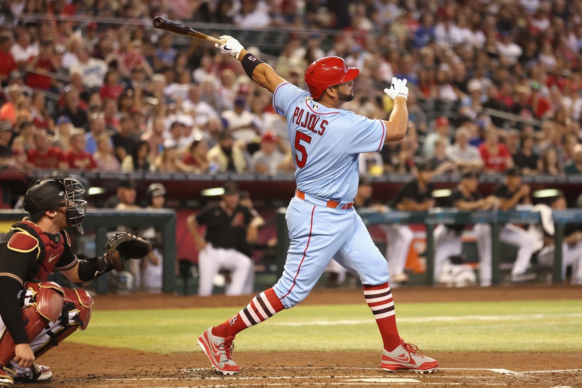 Albert Pujols' last 5 games:
9-for-16
5 HR
11 RBI
Slash: .563/.611/.1500

Appreciate greatness. 🐐

#STLCards | <a href="/Cardinals/">St. Louis Cardinals</a>