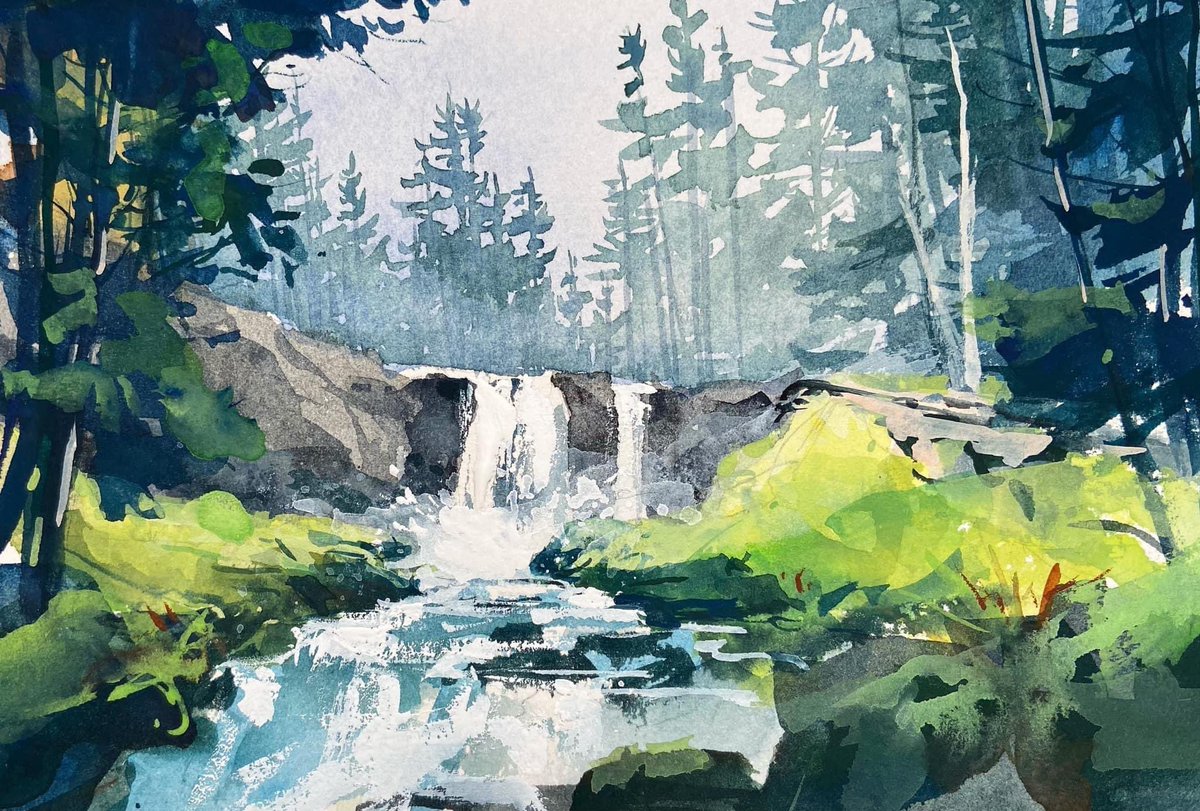 tagsalegirl's tweet photo. I love painting waterfalls. Here’s a few favs from so far this year :-) https://t.co/jZsqGl82LB