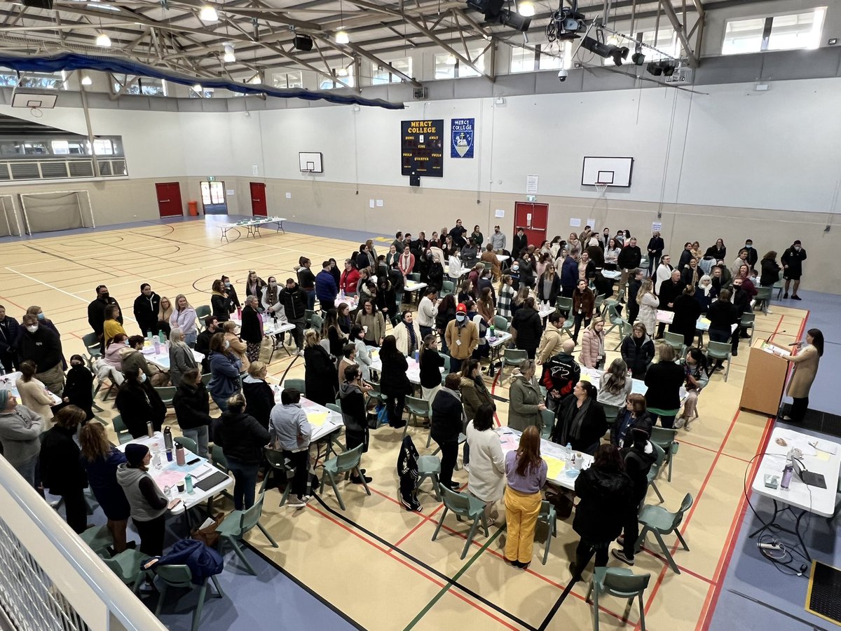 LukeSirolli's tweet photo. K-12 Professional Learning at its finest. So excited to see how 200 educators come together to create a #vision4learning @MercyCollege_WA @LisaFogliani @meagenhorne https://t.co/hFe2IqEeQ4