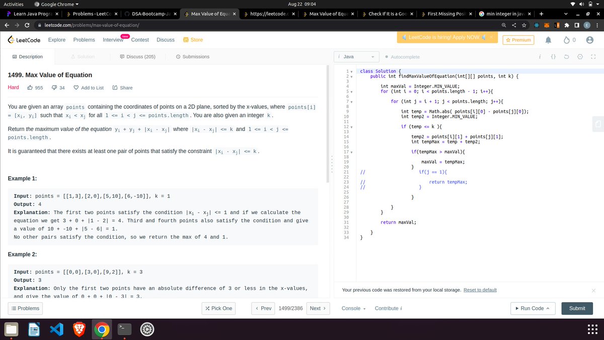 DabasiyaEshaan's tweet image. I feel leetcode hard questions are not hard its just that the test cases are heavier and resource consuming. so coming up with a brute force approach does not work in most cases. They need efficient algorithms

#leetcode #leetcodehard #DSA #100DaysOfCode #Java