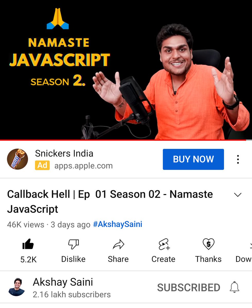 imrushabhdave's tweet photo. Hello Devs, 

Take a look at this amazing javascript series by @akshaymarch7 on his YouTube channel.

https://t.co/nVatXGm54p https://t.co/XcC9bChEJd