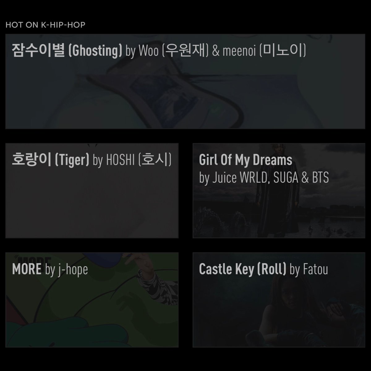 Genius_kor's tweet photo. #GeniusCharts | Fatou makes her debut on Genius Korea charts as “Castle Key (Roll)” &amp; “Gucci (PWAPF)” from her first mixtape #PWAPF debuts at #5 &amp; #6 on the K-Hip-Hop chart! Check out the lyrics to the song on Genius now!

#Fatou1stMixtape @b_fatou_s 

https://t.co/ScCH94Xy1V https://t.co/XsK1xPgBbJ