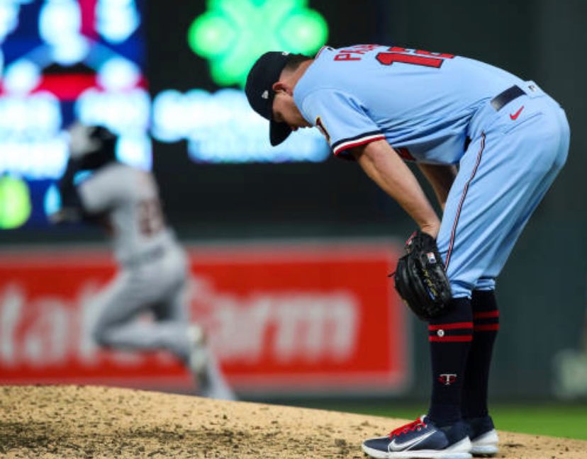 MNTwinsZealot's tweet image. Including today Emilio Pagan’s last 24 outings have resulted in an 8.22 ERA. Having him on the roster is an awful look for a team that relies so heavily on analytics. Can’t say you’re trying to compete if his jersey is hanging in a Twins locker on Monday.
