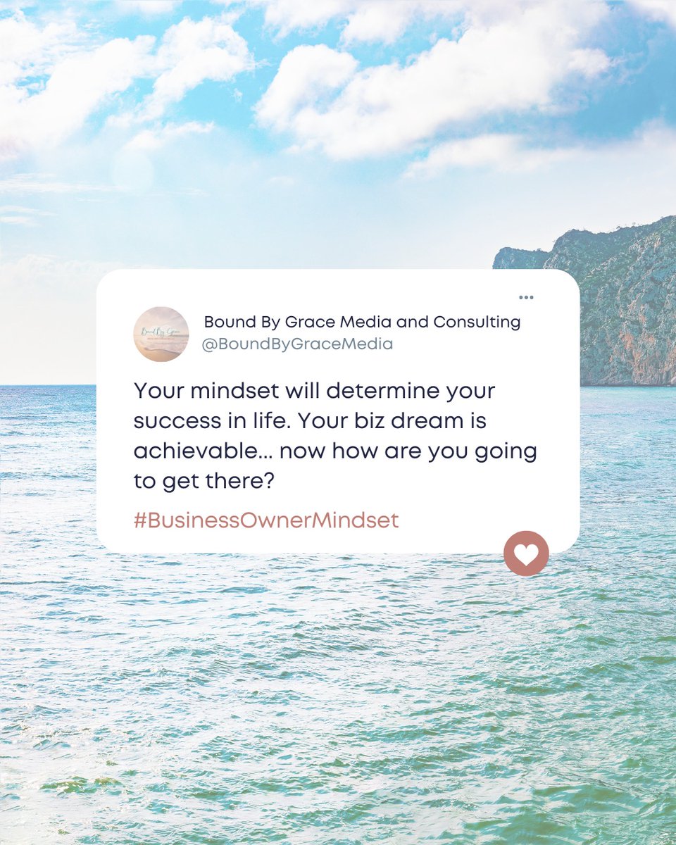 boundbygrace's tweet photo. Your mindset will determine your success in life. Your biz dream is achievable... now how are you going to get there? #businessownermindset #Mindset #smallbusinessowners #businessmotivation https://t.co/aspL3L2M9K