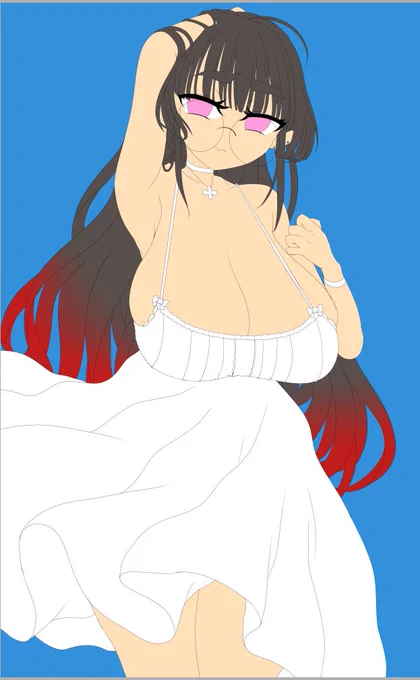 褐色白ワンピは夏バテにきく 