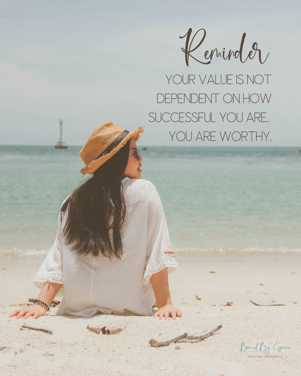 boundbygrace's tweet photo. REMINDER- Your value is NOT dependent on how successful you are. You ARE worthy. #sucess #worth #entrepreneurs #startups #businessmotivation https://t.co/vJglv63Cez