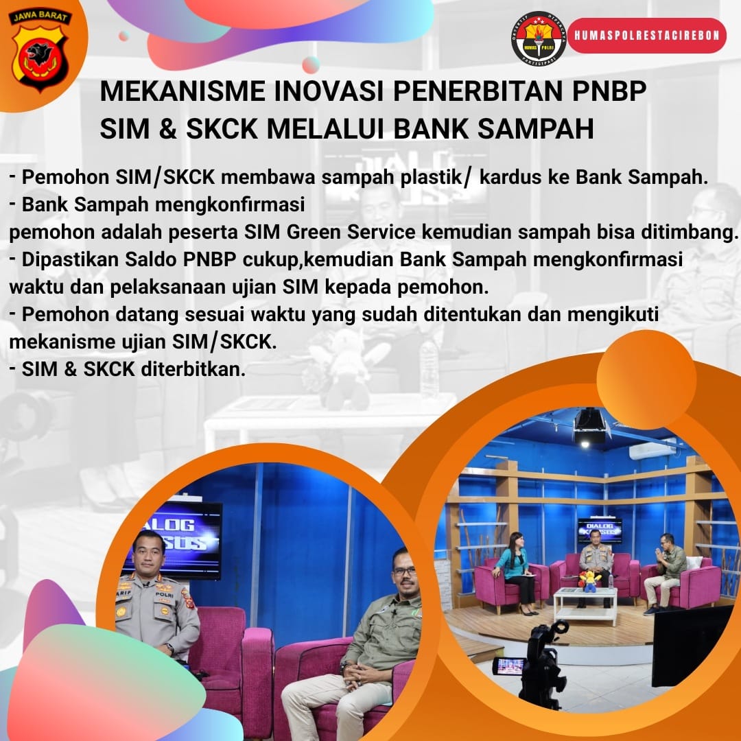 CirebonPolresta's tweet photo. - Dialog Khusus RCTV -
Kapolresta Cirebon Bersama Dinas Lingkungan Hidup Kabupaten Cirebon Terkait Program Green Service Polresta Cirebon.
#pelayananprima #greenservice #polisiindonesia #poldajabar #polrestacirebon #polisihumanis #presisi #PolriUntukIndonesia https://t.co/GeBj2zIqhW