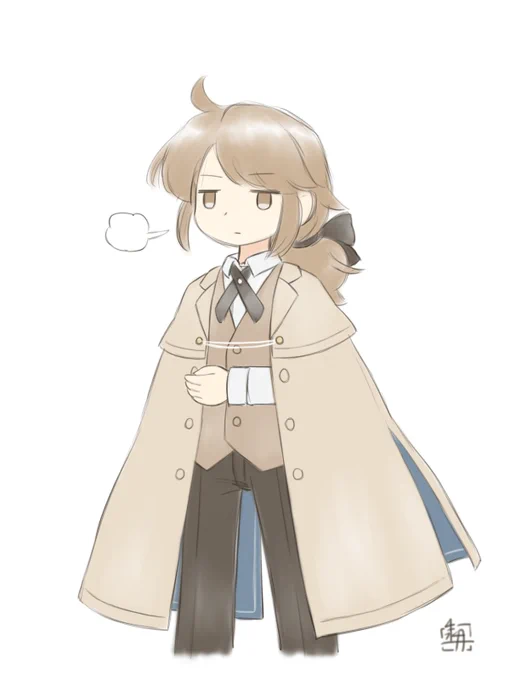 れんしうのために脱がせてたけど()実際はその上にベストとコート羽織ってるからいっそう体型が安定しない それはそうとキャラデザ好き 