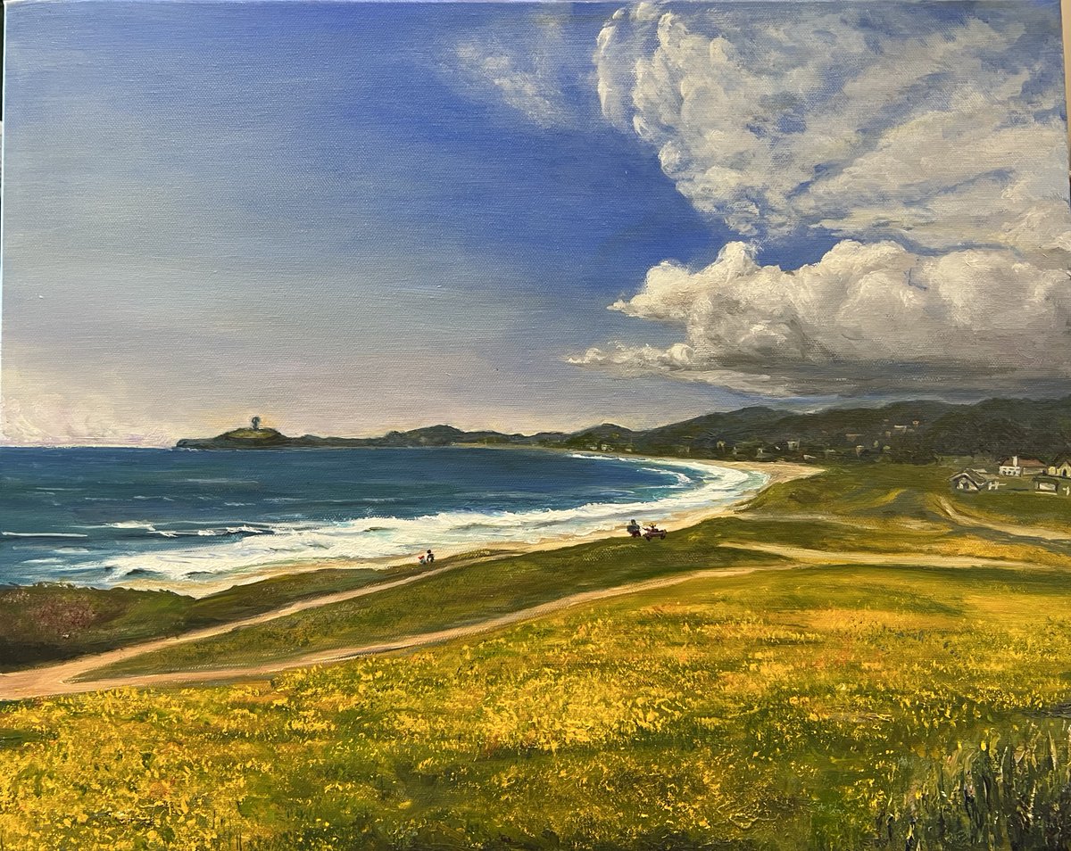 #oilpainting #oiloncanvas #art #artwork #fineart #landscapeoilpaintings #lanscape #halfmoonbay #halfmoonbatbeach #nature #california