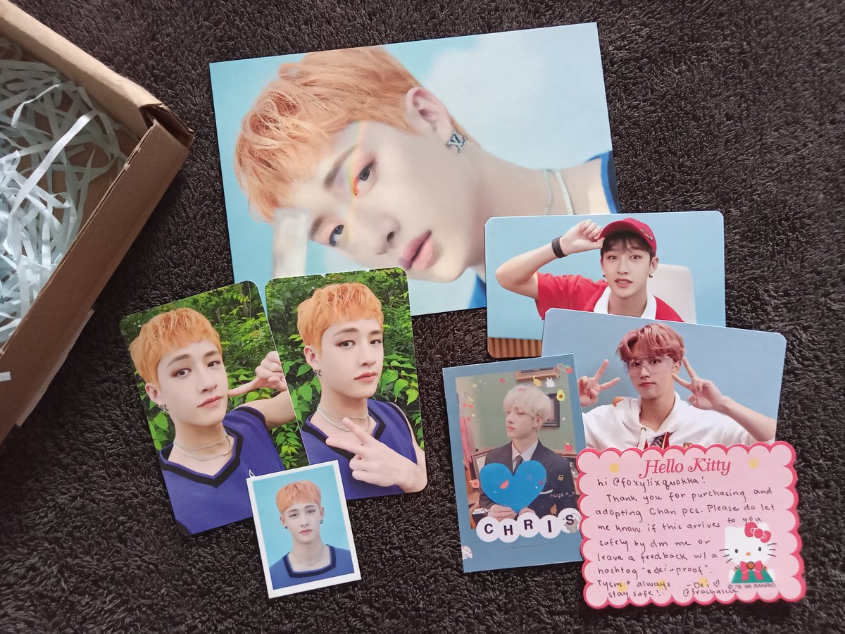 foxylixquokka's tweet photo. ּ ֗ ִ ּ ۪ from ⨾ #dei_proof @3rachalcve . . 𑄻
𖥻 하이! Chan 2nd gen fankit set finally came home safe yesterday! ngayon ko lang siya nabuksan, thank you so much for letting me purchase this ginger handsome boy! also I appreciate the cute chansung freebies, until next budol 🤍 https://t.co/TULaqau4HN