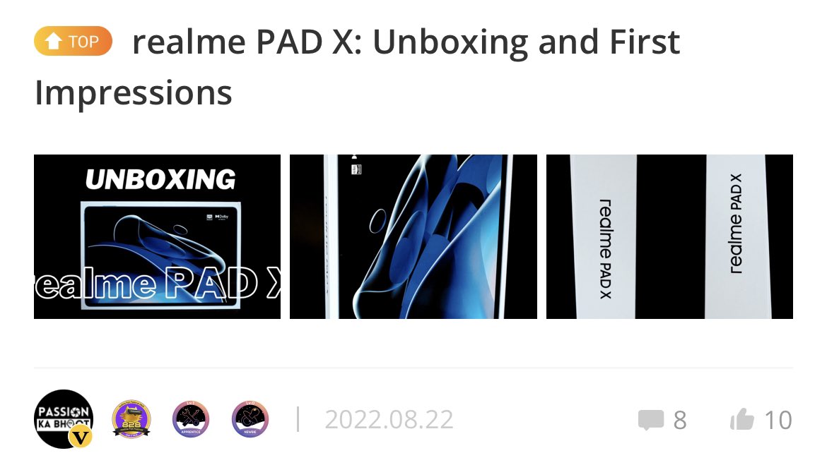 PassionKaBhoot's tweet image. realme PAD X: Unboxing and First Impressions is posted on @realmeglobal Community.
-
-
Link: c.realme.com/global/post-de…
-
-
#realmepadx #realmepad #realmetechlife #realmecommunity #realme #Unboxing #Review