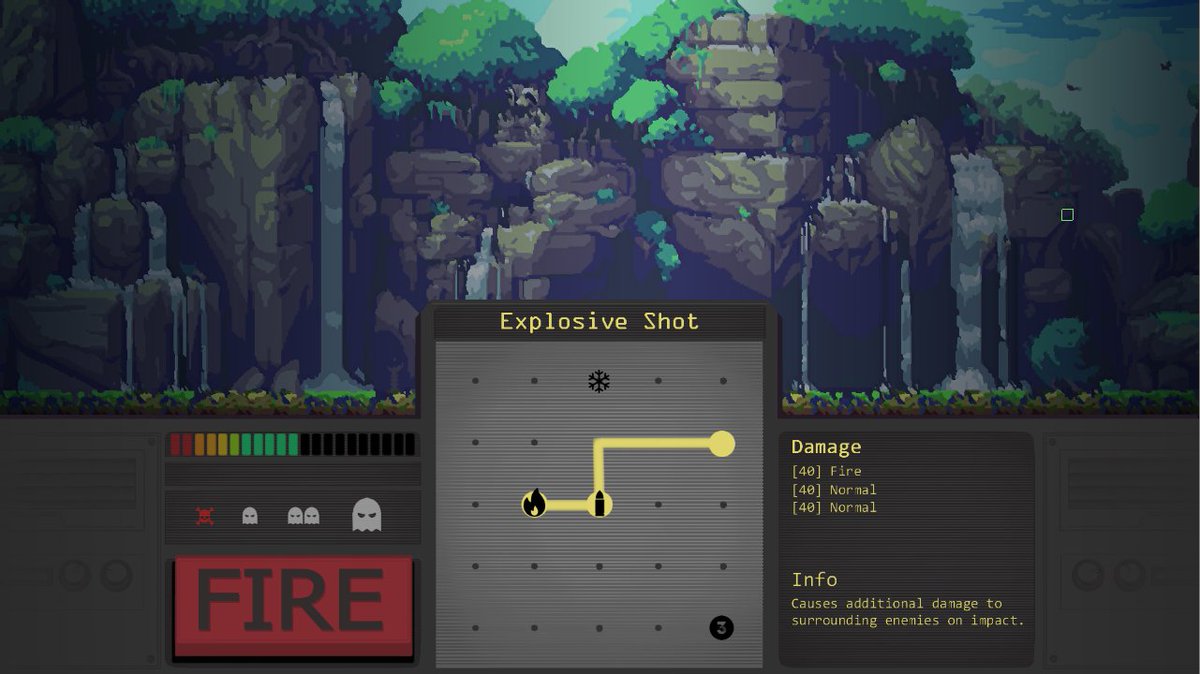 LLimbGames's tweet photo. Spent some time mocking up the actual visuals for the game. Background and icons are placeholder from Google.

No idea what I'm going to call this game yet.. What would you call a rogue-like about crafting ammunition got your mech to save the world? #gamedev #indiedev #roguelike https://t.co/dHO5XuXAZX