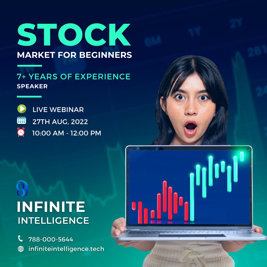InfiniteIntel10's tweet photo. Live Webinar on 27th Aug 2022
Topics to be covered:
Technical Analysis/Stocks Analysis/Manual Trading/Algo Trading/Tips to become a successful trader
#nft #trading #investing #cryptocurrency #trader #stockmarket #blockchain #stocks #market #cryptotrading #stockmarketindia https://t.co/xrP309ZWN9