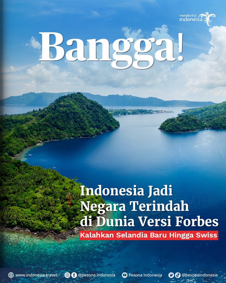 pesonaindonesia's tweet image. INDONESIA dinobatkan jadi NEGARA PALING INDAH DI DUNIA 🌎✨🙌🏻
Peringkat ini disebarluaskan oleh majalah terkemuka di dunia, yaitu FORBES 📰
Dunia aja udah mengakui Sob, ayo tunggu apa lagi? Jalan-jalan #DiIndonesiaAja