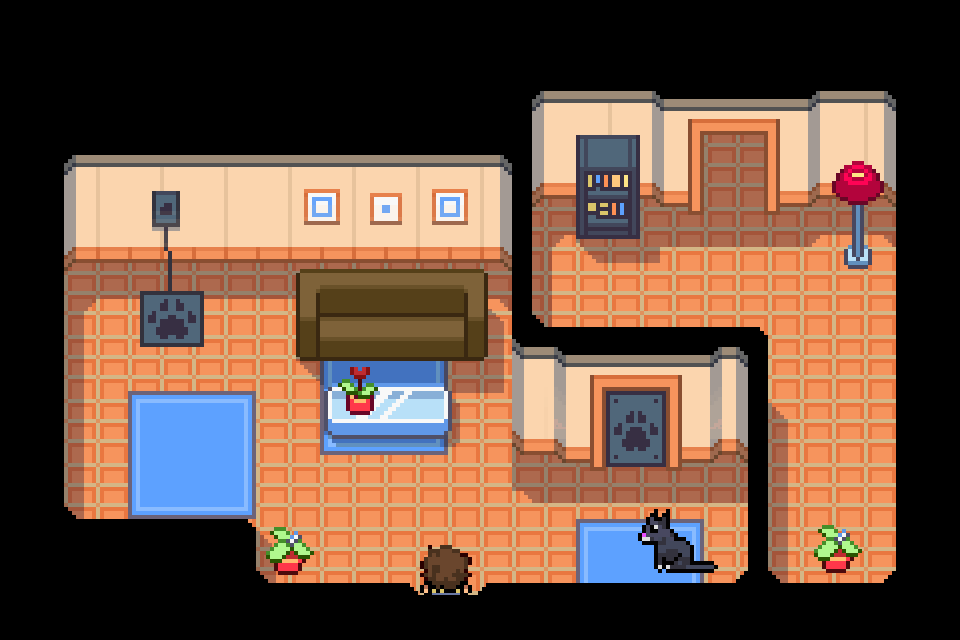 PhilllChabbb's tweet photo. A couple of screenshots from one of my 1st game 
Lone Ghost &amp; Cat (👻&amp;🐈) #pixelart #unity https://t.co/vL8kkiXUWC
