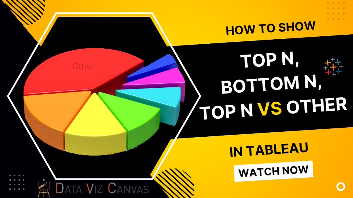 datavizcanvas's tweet photo. Did you know how to show top N values, bottom N values, top N & bottom N values combined and to compare top N/bottom N vs other values in Tableau?
Check out below tutorial in details: https://t.co/scVRDPFVFl
#datafam #dataviz #datavizcanvas #tableaupublic #tableau #dataanalyics https://t.co/XjLbLk88eT