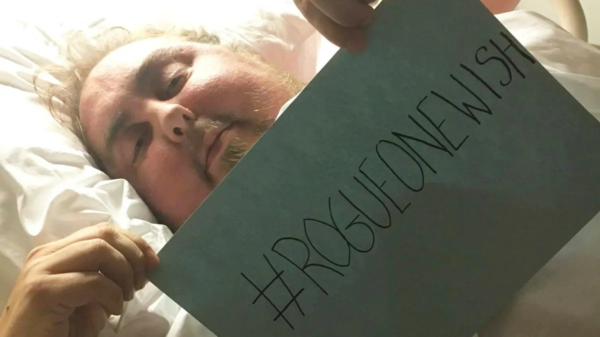 WookOfficial's tweet photo. On this day in 2016, Star Wars fan Neil Hanvey passed away after a long battle with cancer. Neil became the first person to see Rogue One following a worldwide campaign known as #RogueOneWish, which garnered massive support across the internet. Thanks to this campaign⬇️ https://t.co/wlsmCnR3LA