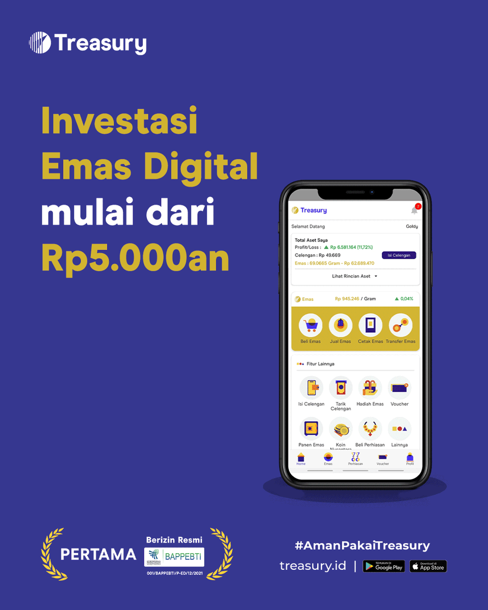 wearetreasury's tweet photo. Nikmati prosesnya ya Sobat!

Nabung pelan-pelan, kerja keras, dan semangat! Akan ada saatnya kita nikmati hasilnya! Sudah tambah tabungan Emasmu di Treasury? Mulai dari Rp 5rb aja!

#AmanPakaiTreasury  #investasiemas #emasdigital #tipsnabung #tipskeuangan #nabungemas https://t.co/znZwWB96lr
