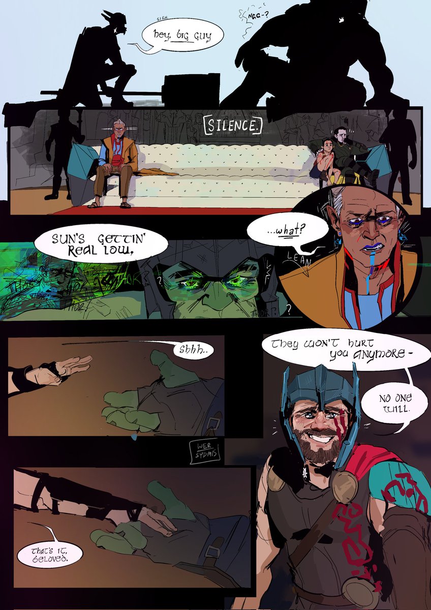 Sydmish1's tweet photo. What if that lullaby had worked in Ragnarok tho cause that would have been so awkward as shit ending up butt naked in that Gladiator arena
-
Comic strip I made for an rp 🤷
-
#thor #ThorLoveAndThunder #thorragnarok #thorbruce #brucebanner #hulk #marvel #mcu https://t.co/8ux5MdjyfS