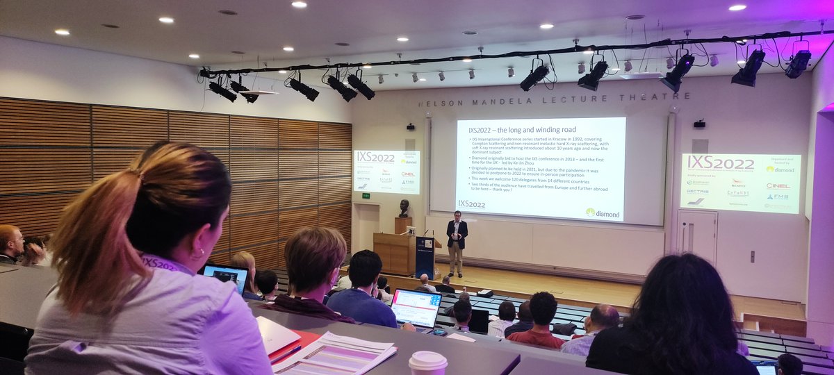 DiamondLightSou's tweet photo. #IXS2022 is officially open! Prof. Andrew Harrison from @DiamondLightSou is about to kickstart a week full of #InelasticXrayScattering scientific talks. https://t.co/CINSUzMvZ8