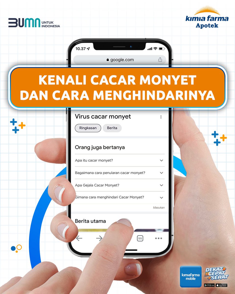 KFMobile_id's tweet photo. Sahabat Kaef, saat ini penyakit cacar monyet menjadi masalah kesehatan yang menjadi perhatian dunia di tengah Covid-19 dan virus hepatitis akut. 

Lalu, seperti apa penularan, gejala dan pencegahannya? 🤔

#KimiaFarmaMobile #DekatCepatSehat #KimiaFarma #KimiaFarmaApotek https://t.co/lWBw1T7m2f
