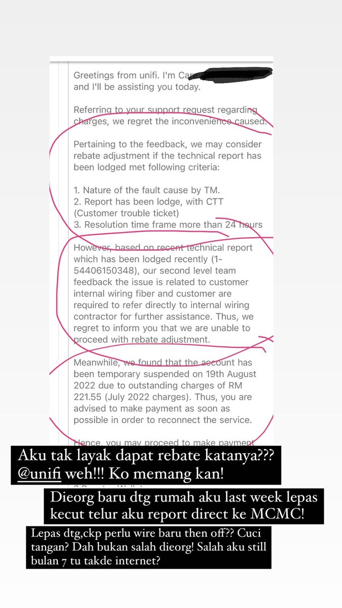 Syafiee_Ali's tweet photo. Dear @unifi please own your mistake. Time kami lambat bayar bill kemain ko kejar macam kamu hutang ko RM100k (1/2) https://t.co/am3g4AiH3C