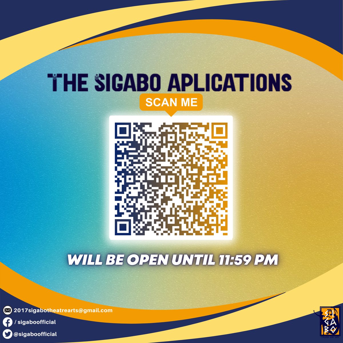 SIGABOofficial's tweet photo. 📢 𝐁𝐀𝐋𝐈𝐓𝐀𝐍𝐆 𝐒𝐆𝐁!

🎭 𝐌𝐚𝐠���𝐧𝐝𝐚𝐧𝐠 𝐁𝐚𝐥𝐢𝐭𝐚 :

Good news mga Bulilits!! Sigabo’s Application forms will still be open until August 22, 2022 at exactly 11:59pm. 

Kalimutan ang hiya’t sumama saming humirit ngayong taon🥳

#Goin’Sigabo
#SGB:Goin’Auditions https://t.co/KFN6OM17ip