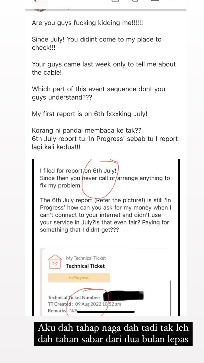 Syafiee_Ali's tweet photo. But when it’s your mistake tak nak ngaku lak @unifi ek? Siap byk pulak permainan ko time nak mntk terminate your service (2/2) https://t.co/t5TwLwFnxl