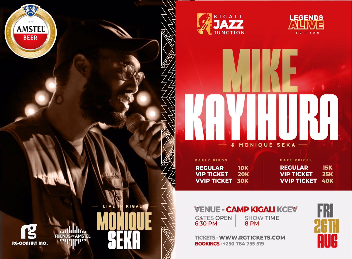 Performing this Friday the 26th of August at Camp Kigali is Monique Seka the Queen of Afro Zouk🔥🕺💃. she will share the stage with @MikeKayihura @Neptunez_band and @NepDjs. Be ready to have a good time. Buy your tickets from rgtickets.com . #KJJ #RwOT