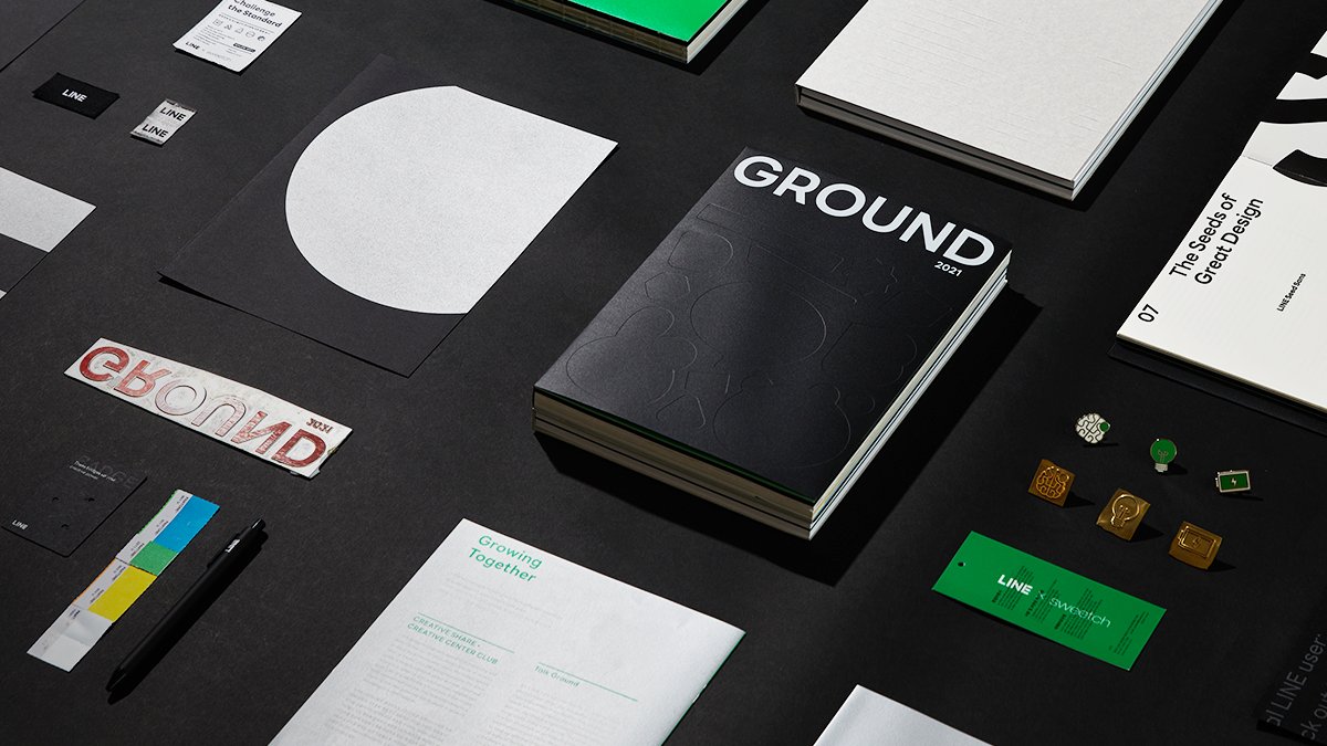 lydesign_jp's tweet photo. LINEのデザイン哲学や文化を詰めこんだ書籍『LINE GROUND』（非売品）とその関連グッズのデザインがコチラです。キャンペーンに当選された方は到着を今しばらくお待ちください。また、今後もイベントに参加いただいた方などにプレゼントする予定ですので、お楽しみに！🤗
#LINEGROUND https://t.co/2zrfy9vajc