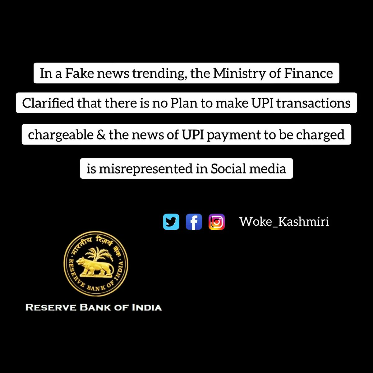woke_Kashmiri's tweet photo. #UPICharges #UPIpayment #RBI
A discussion paper misrepresented as the RBI instructions for UPI payments. 
READ THE SLIDES FOR FACTS. https://t.co/MRGPSNGkYz