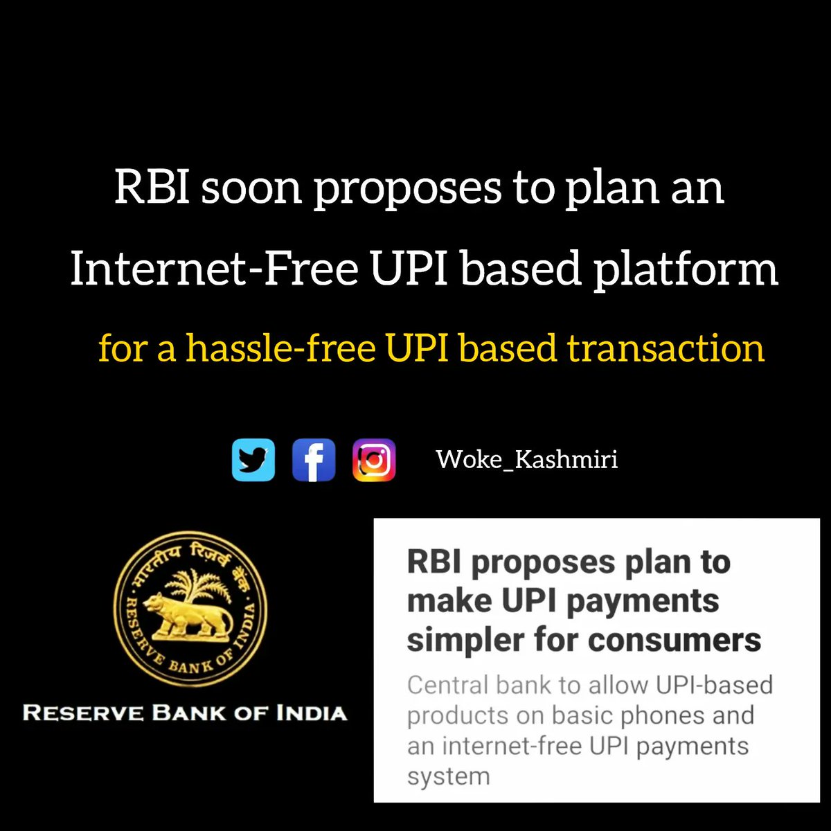 woke_Kashmiri's tweet photo. #UPICharges #UPIpayment #RBI
A discussion paper misrepresented as the RBI instructions for UPI payments. 
READ THE SLIDES FOR FACTS. https://t.co/MRGPSNGkYz