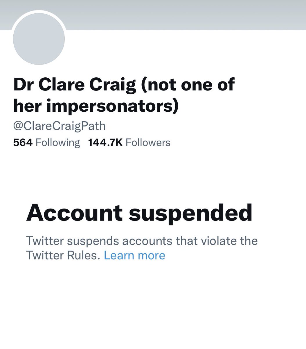 If someone with such impeccable scientific integrity as @ClareCraigPath is suspended from twitter then you need to wake up to the fact that democracy is being destroyed not just by government who are too close to big business but by social media too. Enough now. ENOUGH