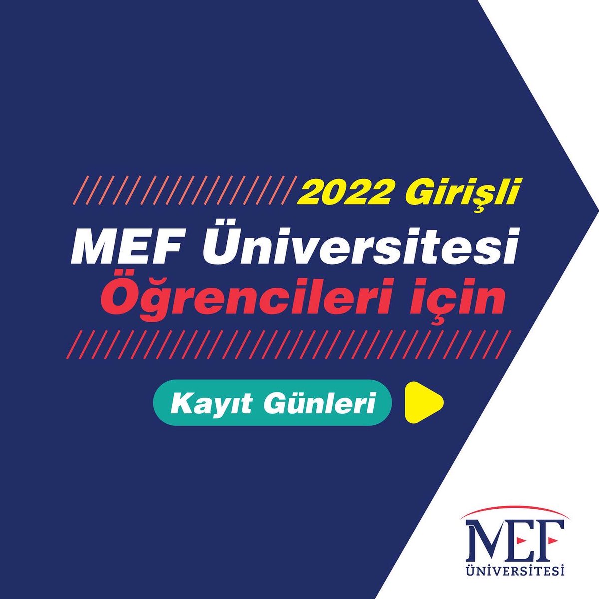 MEFuniversitesi's tweet photo. 2022 Girişli MEFliler için kayıt günleri. 

Detaylı bilgi için: https://t.co/mhJx0UflIT

#MEFuniversitesi #MEFli #HoşGeldinMEFli https://t.co/SxrDeeXP7t
