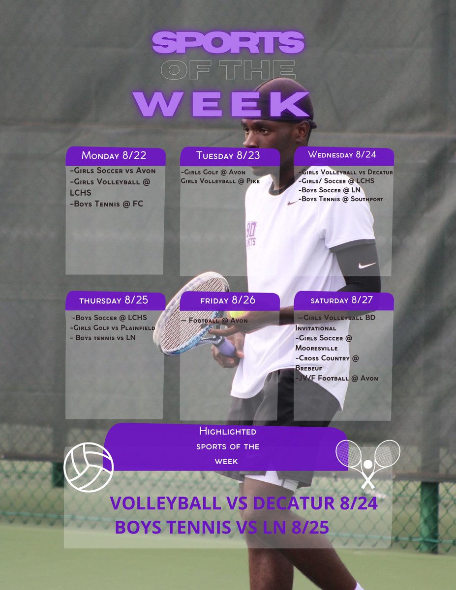 BDPurpleRain ☔️ (@bdpurplerain) on Twitter photo SPORTS OF THE WEEK ☔️💜
make sure y’all come out to our highlighted games this week!! SPORTS OF THE WEEK ☔️💜
make sure y’all come out to our highlighted games this week!!
