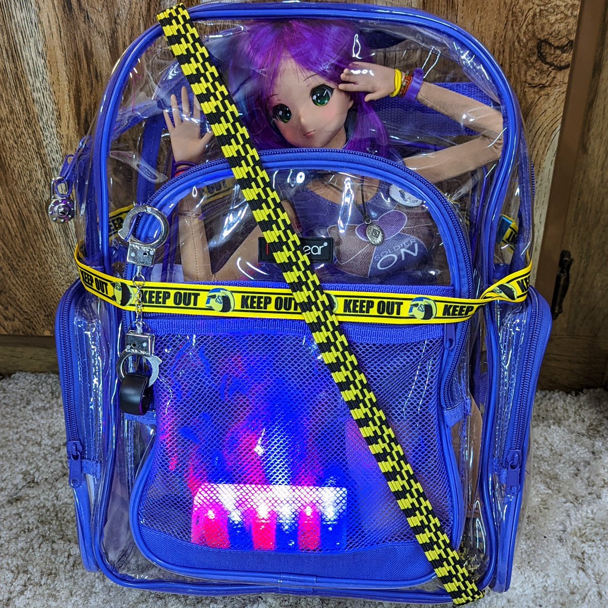 rc2agog's tweet photo. Totalled up Kitsu's shopping spree at Expo. Testing carrier for next event. "Oh, Kitsu!"😅
#Kitsu #SmartDoll #BJD #actionfigure #clearbackpack #restrained #keepout #lockedup #hazardtape #emergencylights #caution #barricadetape #lightbar #AnkleMonitor #noescape #ChallengeAccepted https://t.co/pQpUvuDbEd