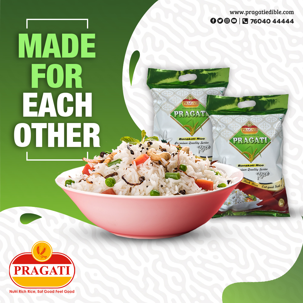 PragatiEdibles's tweet photo. 𝐏𝐫𝐚𝐠𝐚𝐭𝐢 𝐑𝐢𝐜𝐞 quenches your cravings for all the mouthwatering cuisines you desire.
WhatsApp on 7604044444 or click https://t.co/p3inr5DLSI
#Pragati #Rice #NutriRichRice #RiceCravings #ricecuisines #mouthwateringdishes #nutritiousrice #deliciousrice #healthyrice https://t.co/q8zXwez31i